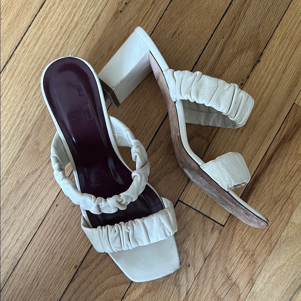 Elegant Cream Women's Heeled Sandals